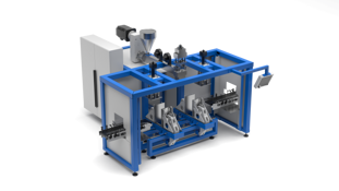 Macchina per lo stampaggio a soffiaggio